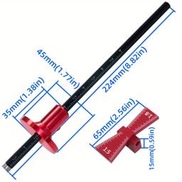 Marcação de madeira para 1:5 1:8-medidor de marcação de roda, guia de gabarito de cauda de andorinha, ferramenta de inscrição de liga de alumínio, régua de escala de polegada/mm - Image 4