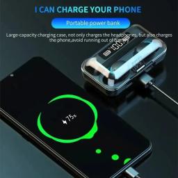 Auscultadores Bluetooth à prova d'água, estéreo 9D, graves altos, fones de ouvido esportivos, mãos livres, controle de toque, fones de ouvido sem fio Tws - Image 3