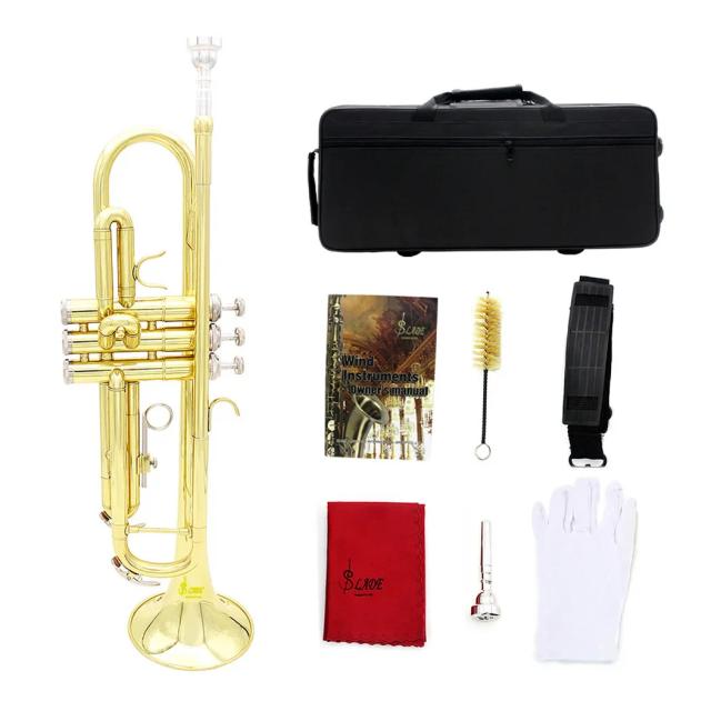 Trompete Bb em Lata com Caixa para Iniciantes - Instrumento de Brass Profissional de Alta Qualidade