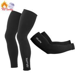Raudax 2024 aquecedores de braço de lã quente de alta elasticidade, mangas esportivas para bicicleta, aquecedores de pernas para ciclismo, inverno, alta qualidade - Image 3