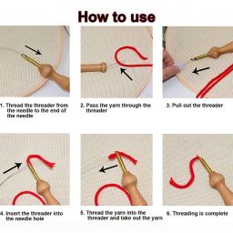 Agulha mágica para soco de bordado, Poking Pen, Ponto Cruz, Threader, Artesanato DIY, Arte, Tapete, Fio, Costura, Ferramenta de crochê - Image 6