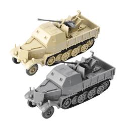 1:72 escala em miniatura meia trilha veículo blindado modelo brinquedos segunda guerra mundial flak37 4d montagem kit diy - Image 5