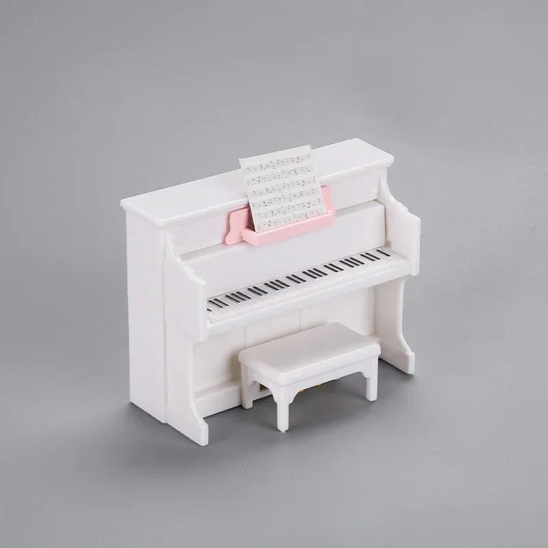 Mini Piano Musical Instrument Modelo Cena, DIY Ornamentos, Miniatura Play House Mão, Home Decor Figurines, 1:12 Dollhouse - Image 1