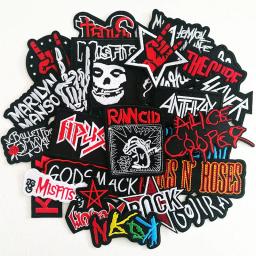 Rock Band Bordados Listras, Ferro em Adesivos, Música Badge Roupas Apliques, Suprimentos de costura DIY, 25Pcs por lote - Image 1