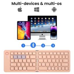 Teclado dobrável bluetooth portátil, acessórios de computador, apto para ios, android, windows, tablet, telefone móvel - Image 6