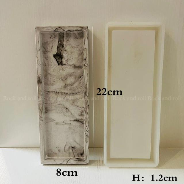 Molde de Silicone para Bandeja Retangular em Resina Epóxi - Ideal para DIY e Presentes Artesanais com Jesmonite e Terrazzo