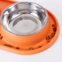 Tigela de alimentação para animais de estimação, tigela de aço inoxidável, base de silicone, anti-luta, tigela de comida lenta para cães e gatos, para evitar asfixia de animais de estimação - Image 5