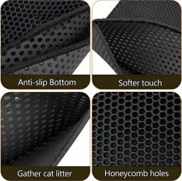 Dupla Camada Impermeável Cat Litter Box Mat, Pet WC, Antiderrapante, Areia, Lavável, EVA, Suprimentos limpos - Image 4