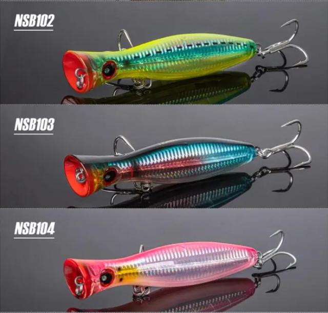 Iscas artificiais duráveis para pesca: Wobbler e Popper grandes de 12cm e 40g, perfeito para lúcio e baixo - Pacote com 3 peças