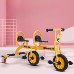 Crianças do jardim de infância tandem trike crianças triciclo criança pedal bicicleta anti deslizamento para quintal/ao ar livre brinquedo carro dupla pessoa scooter - Image 1