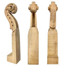 Nível mestre mão-esculpida 4/4 violino cabeça pescoço 4/5 cordas, importado maple escultura homem velho/cavalo/dragão/mulher cabeça, partes de violino - Image 3