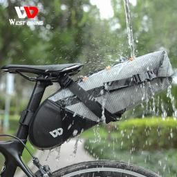 West biking bicicleta sela saco 10l dobrável sob o assento saco da bicicleta 100% ferramentas à prova dwaterproof água pannier mtb estrada ciclismo cauda saco traseiro - Image 2