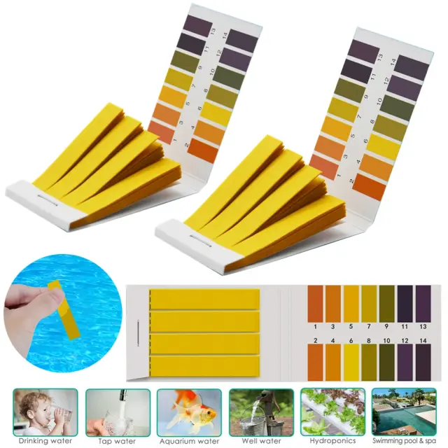 Tiras de Teste de pH para Aquários e Cosméticos - Kit com 80 Peças para Medir Acidez do Solo de 1 a 14