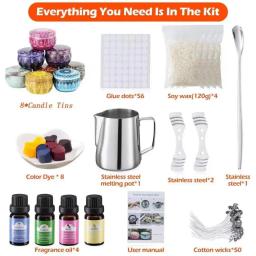 DIY Vela Fazendo Suprimentos Kit, Cera De Feijão De Soja, Artesanato De Aromaterapia, Pavios Adesivo, Ferramenta Artesanal, Presentes De Natal - Image 1