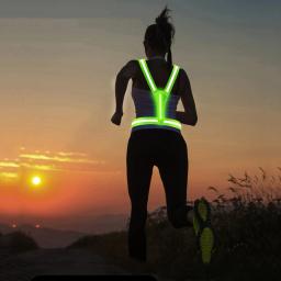 Led reflexivo colete ajustável brilhante refletor cintas luzes de advertência para crianças adultos noite correndo ciclismo equitação colete - Image 4
