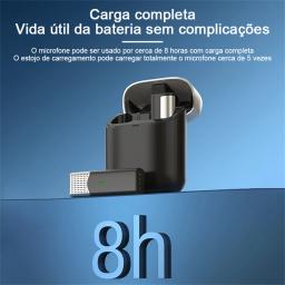 SX960 Microfone sem fio com caixa de carregamento, Mini Lavalier, microfone portátil, áudio, vídeo, cancelamento de ruído, gravação ao ar livre - Image 4