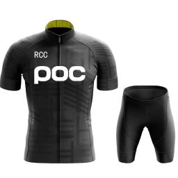 RCC POC-Manga Curta Ciclismo Jersey Set para Homens, respirável MTB Maillot, Esportes ao ar livre, Calça Bib, Vestuário Ciclismo Verão, 2022 - Image 2