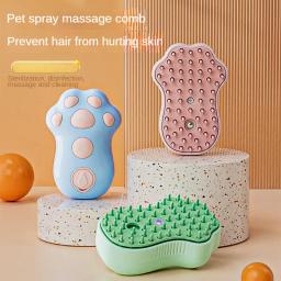 Pente de silicone com spray de água para cão e gato, escova de massagem com massagem elétrica embutida, depilação de animais, acessórios de preparação - Image 5