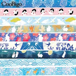 1 rolo de fita washi estilo japonês, adesivos kawaii sakura para scrapbooking, diário, caderno de leite, suprimentos de papelaria, montagem fuji - Image 3