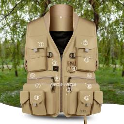 Colete de pesca multi bolso, malha respirável, segurança de pesca, colete salva-vidas para crianças, multifuncional, adultos - Image 1