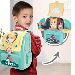 Pet Care Play Set para crianças, Kit médico, Pretend Play Vet, Brinquedos para cães, Puppy Dog Carrier, Mochila para cães - Image 2