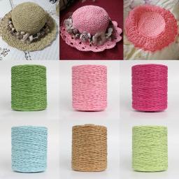 Fio De Palha De Raffia Natural Para Crochet De Malha De Mão, Linhas Coloridas, Fio De Papel Kintting, Chapéu De Cesta DIY, Materiais Artesanais, 280-300m - Image 1