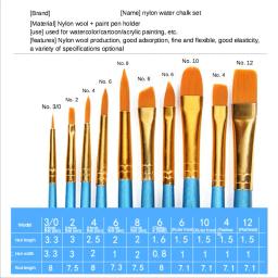Acrílico Aquarela Paint Brush Set, Round Pointed, Nylon Dica Cabelo, Multifunções Gancho Linha, Curto Pointed Pen, Artistas, 10 pcs - Image 2