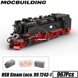 Modelo de exibição do trem locomotivo motorizado, blocos de construção, tijolos locomotivos, motor a vapor HSB, E 94, MOC, construção brinquedos, presentes - Image 2