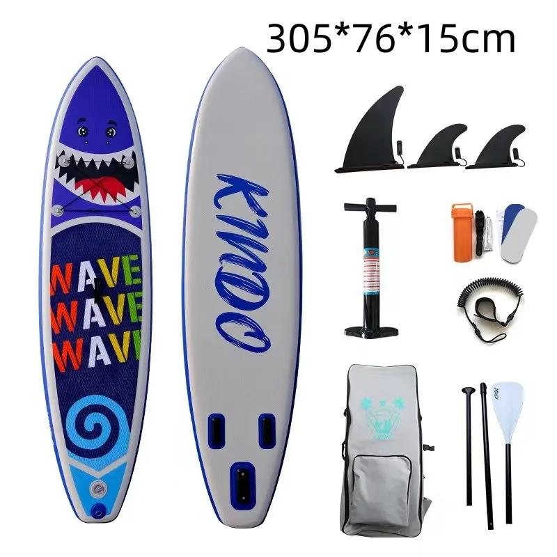 Placa de remo vertical inflável, prancha Sup, esportes aquáticos, caiaque surf, inflador de corda de pé e mochila - Image 1