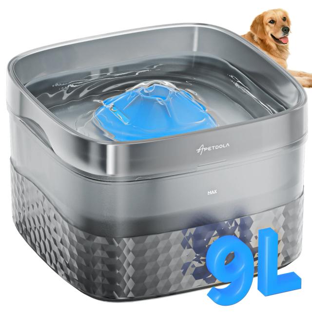 Fonte Automática para Animais de Estimação com Bomba Silenciosa - Ideal para Vários Gatos e Cães, Capacidade de 9 Litros