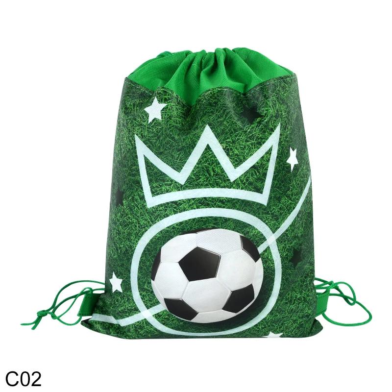1/3 pçs futebol não tecido sacos de cordão mochila tema esportivo festa de aniversário crianças presentes de futebol saco suprimentos de chá de bebê - Image 1