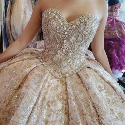 Vestido Quinceanera rosa brilhante com arco de flores de cristal, vestido de tule sem ombro, apliques dourados, festa de aniversário de 15-16 anos - Image 4