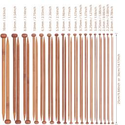 Conjunto de agulhas de tricô de bambu QJH 36 peças, agulhas de tricô de ponta única, suprimentos de crochê para iniciantes feitos à mão (2-10 mm) - Image 2