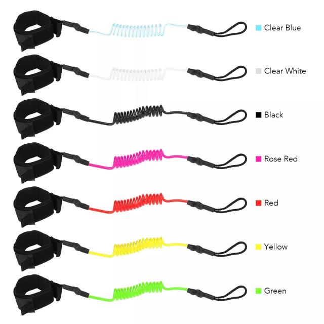 Leash de Coiled para Prancha de Stand Up Paddle e Surf - Corda de Primavera para Segurança e Conforto na Prática de Surf