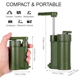 Taxa de fluxo rápida 200-400 ml/min do purificador de água do sistema de filtragem de água ao ar livre filtro de água para acampar caminhadas pesca de emergência - Image 6