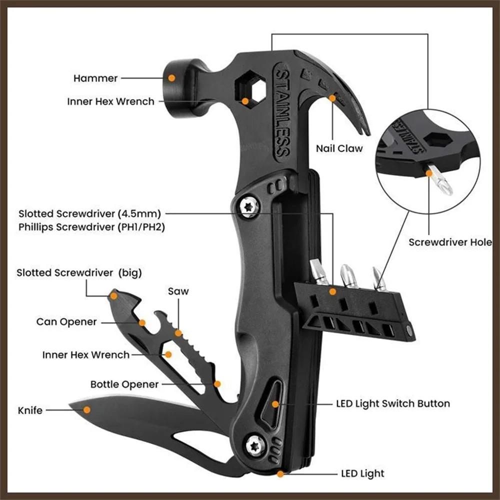 Multitool alicate multifuncional garra martelo ferramenta de aço inoxidável com bainha para sobrevivência ao ar livre acampamento caminhadas - Image 1