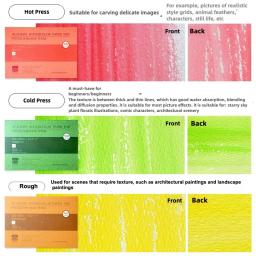 Almofada de papel aquarela da academia baohong, polpa de algodão 300g 16k 8k 4k a4 a3, papel quadrado, prensa a frio, prensa quente, cola áspera de quatro lados - Image 4