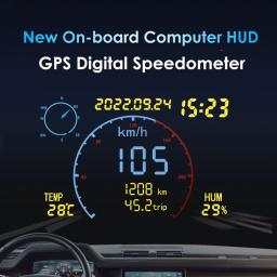 Grande Tela GPS HUD Velocímetro Digital, Computador de Bordo, Relógio de Quilometragem, Data Display, Caminhão, Todos os Carros, DC5-24V, 4.7 ", Mais Recente - Image 2