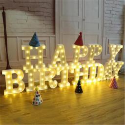 Letras do alfabeto Luzes LED, Luminous Number Lamp, Luz decorativa da noite, Casamento, Aniversário, Decoração de festa de Natal - Image 5