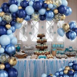 Conjunto De Confete De Látex Para Festa De Aniversário, Metal, Azul, Decorações De Natal, Chuveiro De Bebê, Balão De Newyear, 10in - Image 2