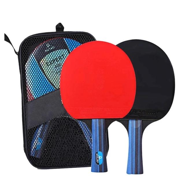 Raquete Tênis de Mesa Profissional 5/6 Estrelas Carbono UD 2 Peças c/ Bolsa