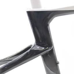 Mais novo 700c 14 estilo através do eixo freio a disco bicicleta de estrada 1k quadro completo da bicicleta fibra carbono guiador garfo selim fones ouvido - Image 3