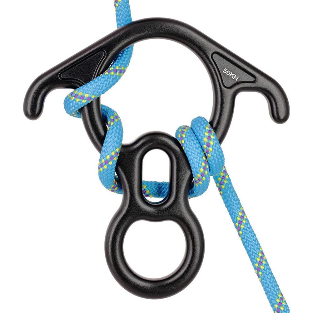 Figura 8 Dispositivo Descender Belay, 50KN, alta resistência, dispositivo de rapel, frenagem superior para resgate de escalada - Image 1