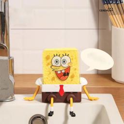 Bob Esponja SquarePants Escova De Lavagem De Prato, Suprimentos De Cozinha, Rack De Drenagem, Pratos De Limpeza Escovas, Esfoliante Reutilizável, Esfregão - Image 4