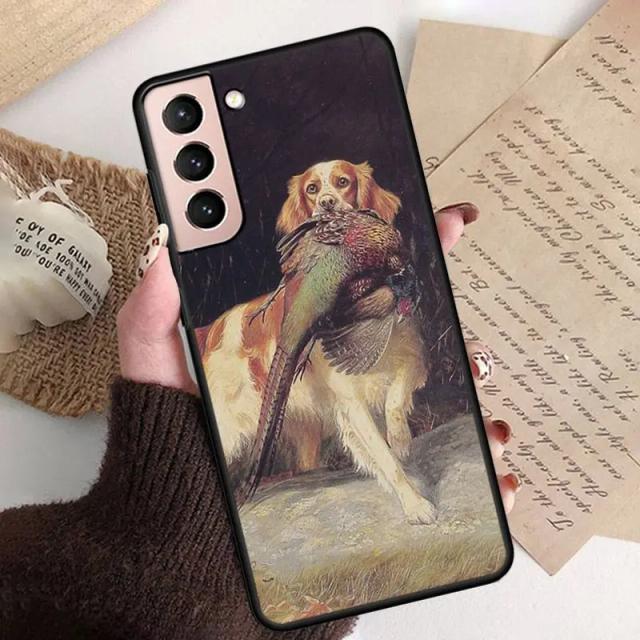 Capa de telefone para cães de caça - compatível com Samsung Galaxy S24 Ultra, S23+, S21, S20 FE, S20 Ultra, S21 FE, S22+, S23 Ultra