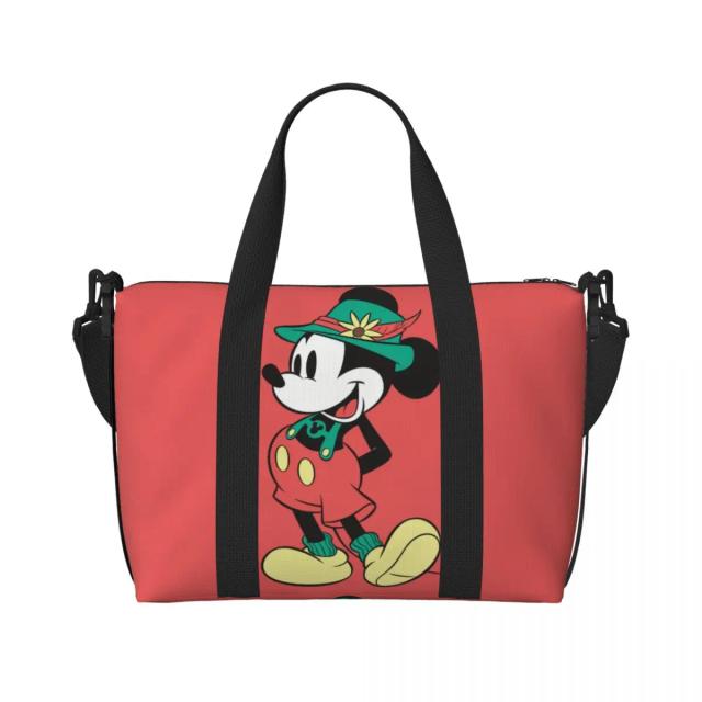 Sacola Grande Estilo Mickey Mouse para Mulheres - Ideal para Compras, Praia, Ginásio e Viagens Personalizadas