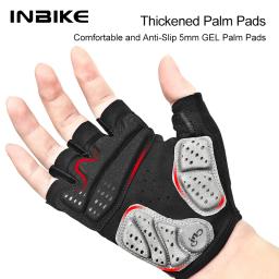 INBIKE-Luvas de bicicleta meio dedo para homens e mulheres, à prova de choque, respirável, MTB, ciclismo, esporte, bicicleta, ciclismo, acessórios - Image 3