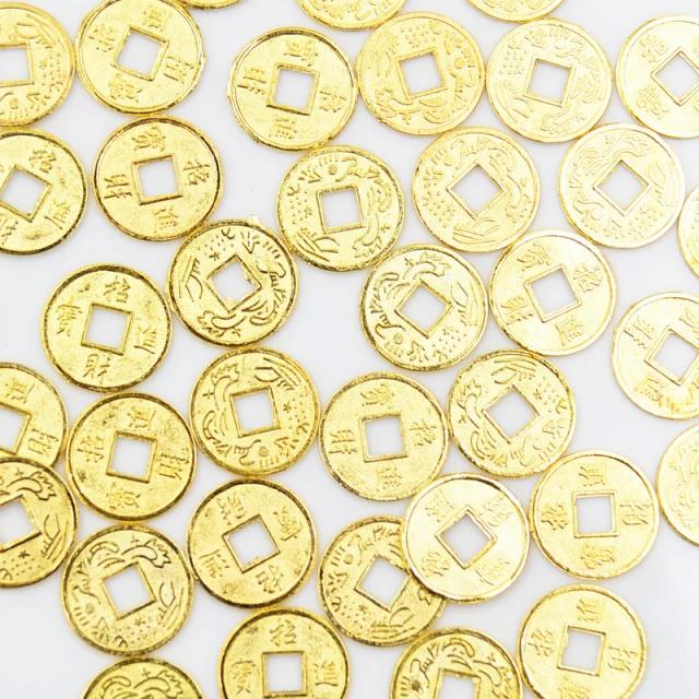 Conjunto de Moedas Feng Shui Antigas com Dragões - 10/30 Peças em Ouro Chinês para Atração de Riqueza e Sorte