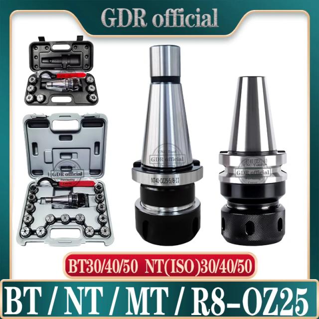 Mandril de Pinça Versátil para Suporte de Ferramentas ISO40, NT30, NT40, BT30, BT40, R8 e MT2 a MT5 da Série OZ