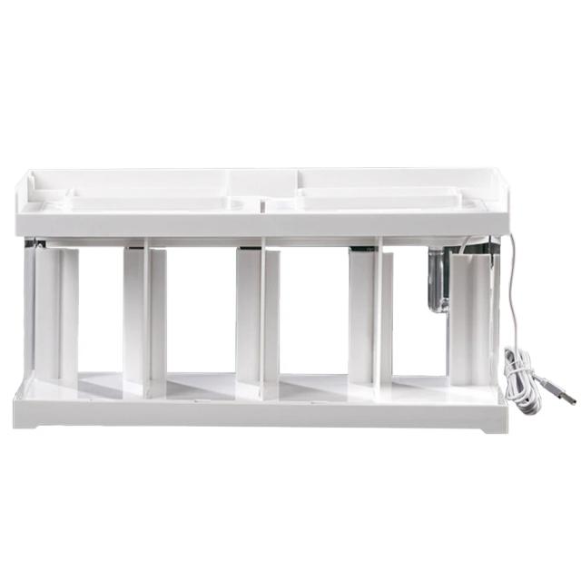 Mini Aquário com Filtro e Luz LED - Kit Completo para Escritório e Sala de Estar com Design de Grade 2-4 Peixes